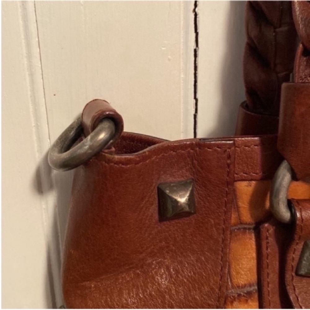 Rey Crocodile Leather Shoulder Bag Brown Tan - Picture 6 of 14